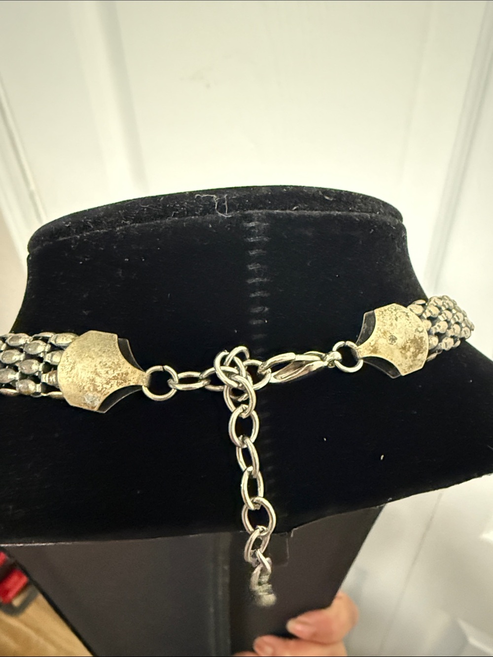 VTG Silver Tone Charm Necklace | Layered Chain Cameo Crown Butterfly Necklace - Picture 6 of 8